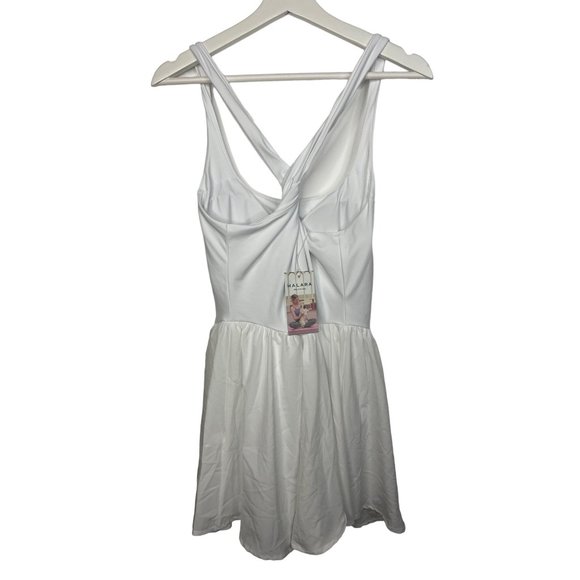 Halara Dress Fit and Flare Mini Short Large Women White Sleeveless Casual Stretc - Picture 8 of 13